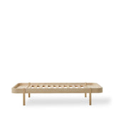 Wood lounger bed, 120x200 cm, oak