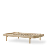 Wood lounger bed, 120x200 cm, oak
