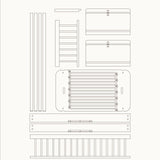 Wood Conversion kit Mini+ low loft bed to low bunk bed, oak - new