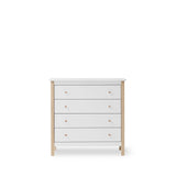 Wood Dresser 4 drawers, white/oak