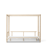 Camp canopy bed, 90x180 cm, white/oak