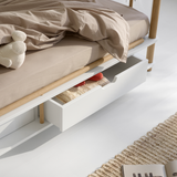 Camp canopy bed, 90x180 cm, white/oak