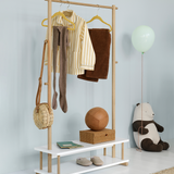 Camp clothes rail, white/oak