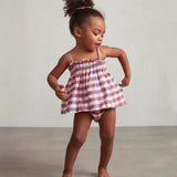 Baby Smock Set - Punch Pink/Checks