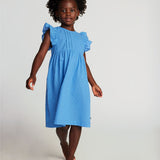 Swiss Dots Ruffle Dress - Bluebell/Swiss Dots