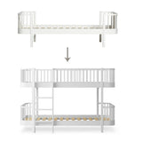 Wood Conversion kit Original bed to low bunk bed, white