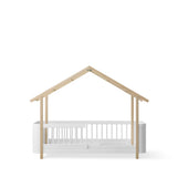 Mini+ house bed, 68x162 cm, white/oak