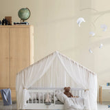 Mini+ house bed, 68x162 cm, white/oak