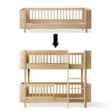 Wood Conversion kit Mini+ junior bed to low bunk bed, oak - new