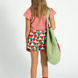 shorts - ecru w/ red roses print