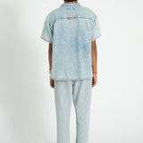 unisex trousers - ecru w/ indigo stripes