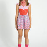 short skirt - lilac w/ cherries allover