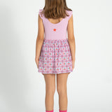 short skirt - lilac w/ cherries allover