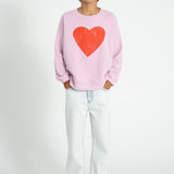 sweatshirt - lilac w/ red heart print