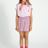 short skirt - lilac w/ cherries allover