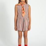 silky bandana - coral w/ cherries allover