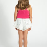 shorts w/ fringes - washed light blue denim