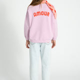 sweatshirt - lilac w/ red heart print