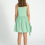 short dress - green & ecru checkered