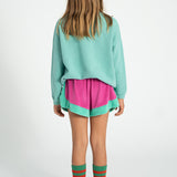 sweatshirt - turquoise w/ "peace" print