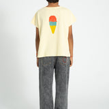 t'shirt - light yellow w/ "beach bar" print