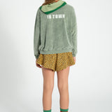 sweatshirt - washed green w/ "best friend" print