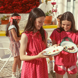 shorts - pink w/ white stripes print