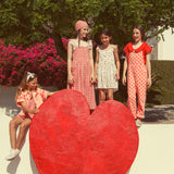 sleeveless blouse - ecru w/ red flowers allover