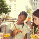 t'shirt - light yellow w/ "beach bar" print