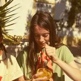 t'shirt - light olive w/ cherry print