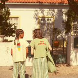 t'shirt - light olive w/ cherry print