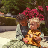 sweatshirt - washed green w/ "best friend" print