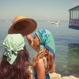 silky bandana - turquoise w/ "peace print