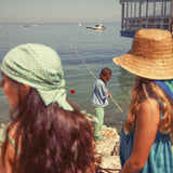 silky bandana - turquoise w/ "peace print