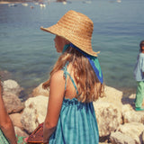 silky bandana - turquoise w/ "peace print