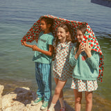 socks - ecru w/ cherry print