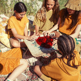 socks - ecru w/ cherry print