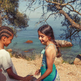 silky bandana - turquoise w/ "peace print