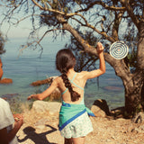 silky bandana - turquoise w/ "peace print