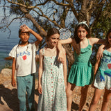 shorts - ecru w/ green flowers allover