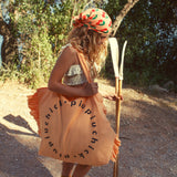 silky bandana - coral w/ cherries allover