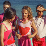 short skirt - lilac w/ cherries allover