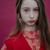 Ruffle blouse - coral bloom fiesta