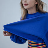 Crop heart sweater - royal bloom