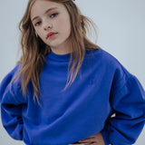 Crop heart sweater - royal bloom