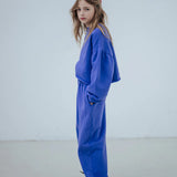 Crop heart sweater - royal bloom