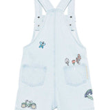 Denim Dungaree With Fairyland Embro - light blue
