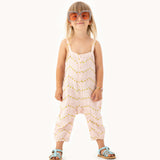 Tiny Cottons Zigzag Baby Dungaree Pastel Pink