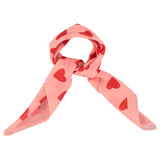 silky bandana - pink w/ red hearts allover