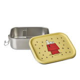 Stainless Steel Lunchbox with Moveable Divider and Yellow Snoopy Print